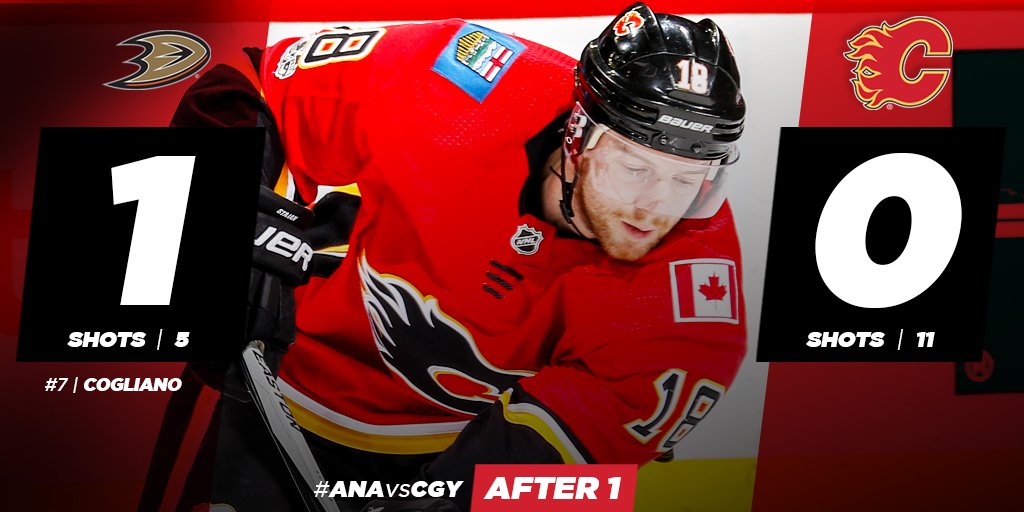 The #Flames trail the Ducks by one after one period at the 'Dome. #ANAvsCGY https://t.co/5NVPM8KmQB