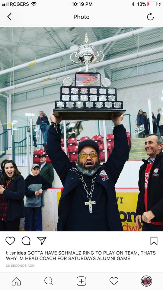 Our Head Coach for Saturdays Alumni Game vs <a href="/ayrmidgetflames/">Ayr Midget Rep 17/18</a> Puck drop 8 pm. The champion in the pic goes by TSnides....or for his pals...SNIDES <a href="/meghansnell/">meghan snell</a> <a href="/jennycharron17/">Jenn Charron</a> <a href="/DennisMillward1/">DennisMillward</a> <a href="/AyrRocketsGH/">Ayr Rockets Girls Hockey</a> <a href="/TheAyrNews/">The Ayr News</a>