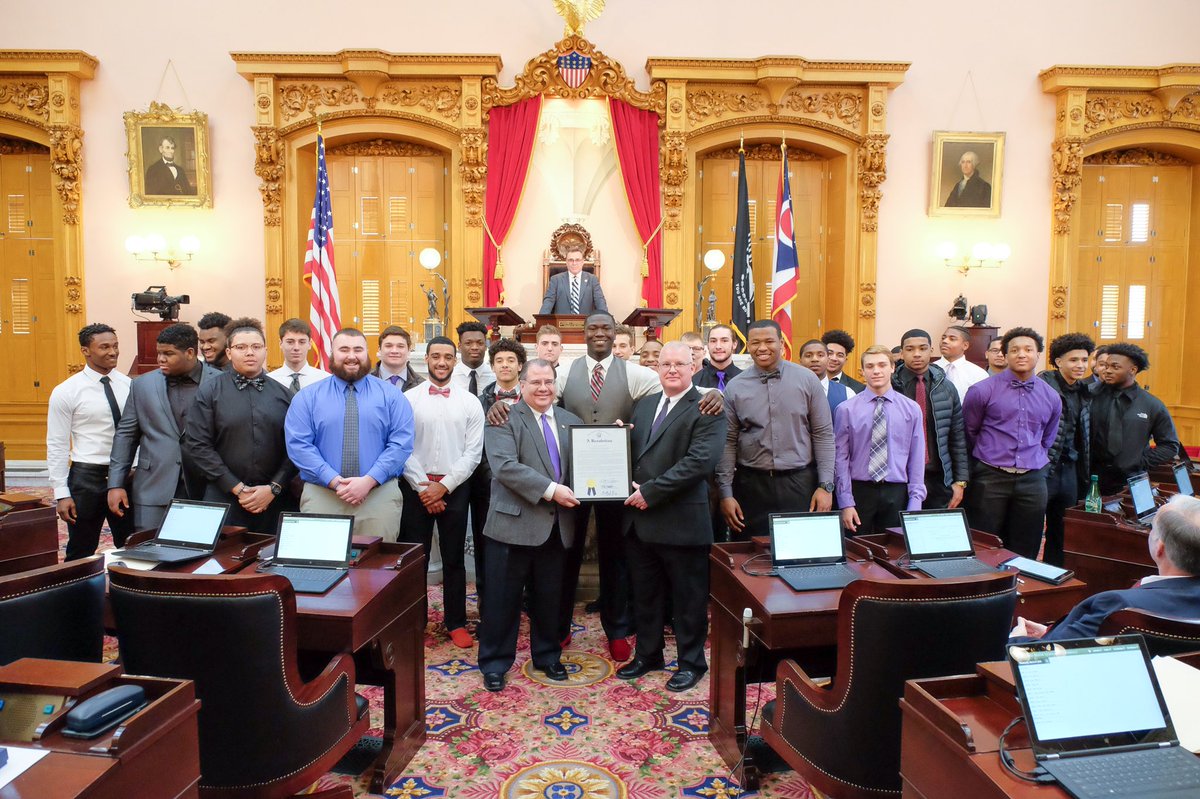 Honored to host the Pickerington High School Central championship football team today! We celebrated their Division I football championship! They are not only great athletes, but I was impressed with them as young gentlemen.Thank you, Coach Sharrett, for bringing your team today.
