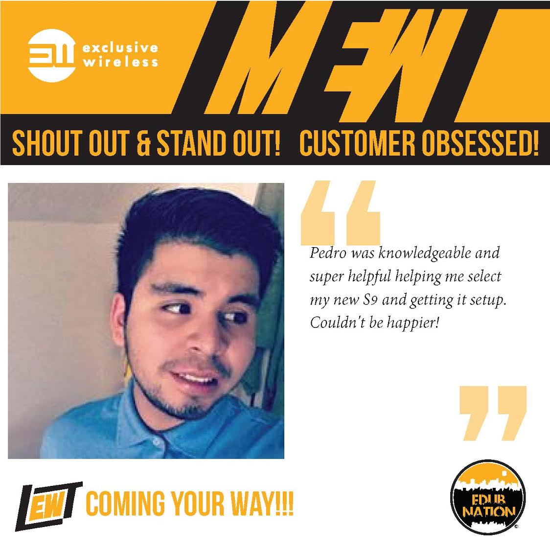 jonesjayda_'s tweet photo. Thank you Pedro for being so helpful, knowledgeable and taking care of your customers the #EWway. A little goes a long way!! #HappyCustomer #CustomerObsessed #MEW https://t.co/5xHe1O0lHz