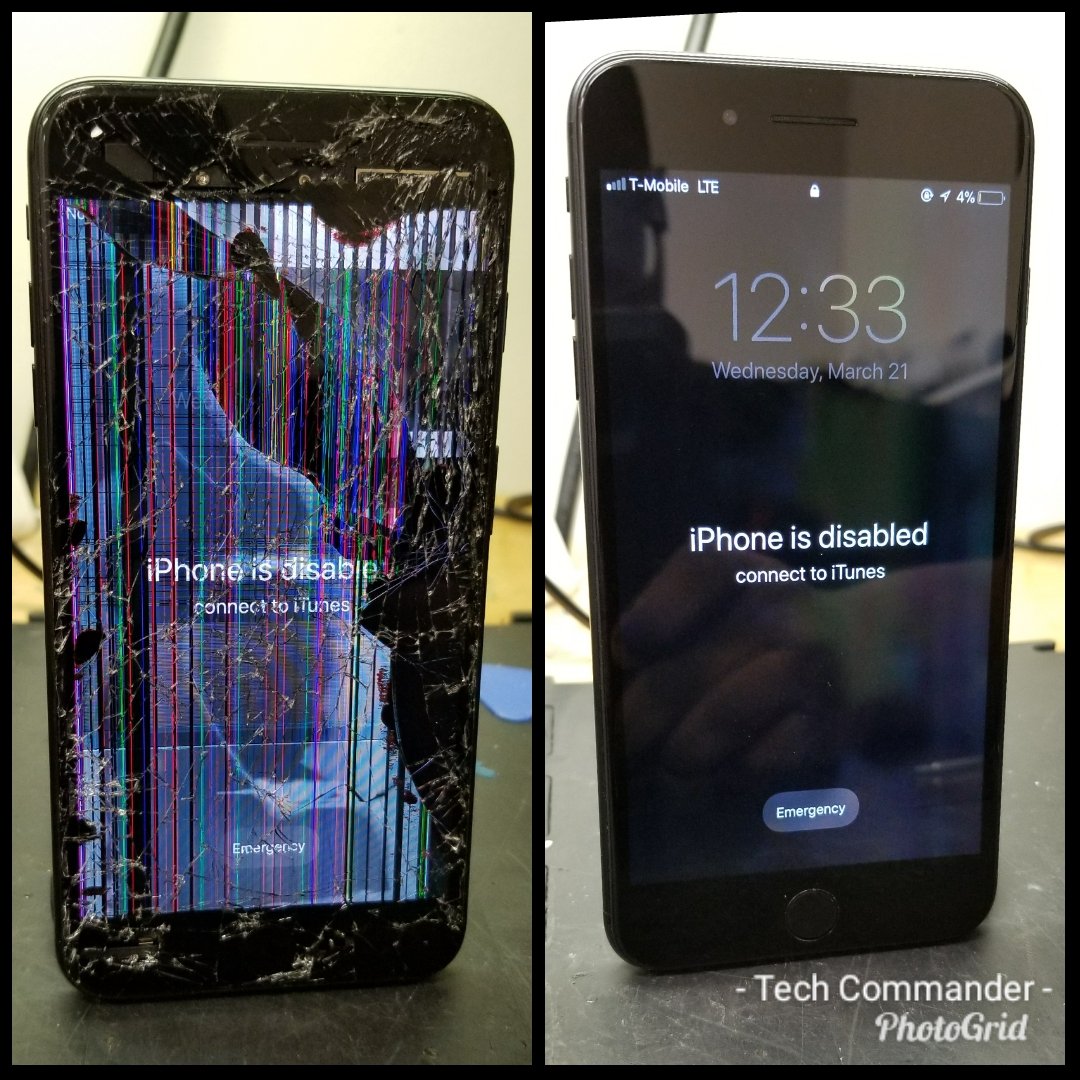 TechCommander87's tweet photo. Not always is a broken screen equivalent to a broken phone. These can be repaired. #techcommander #Orlando https://t.co/W05uS8A9Jh
