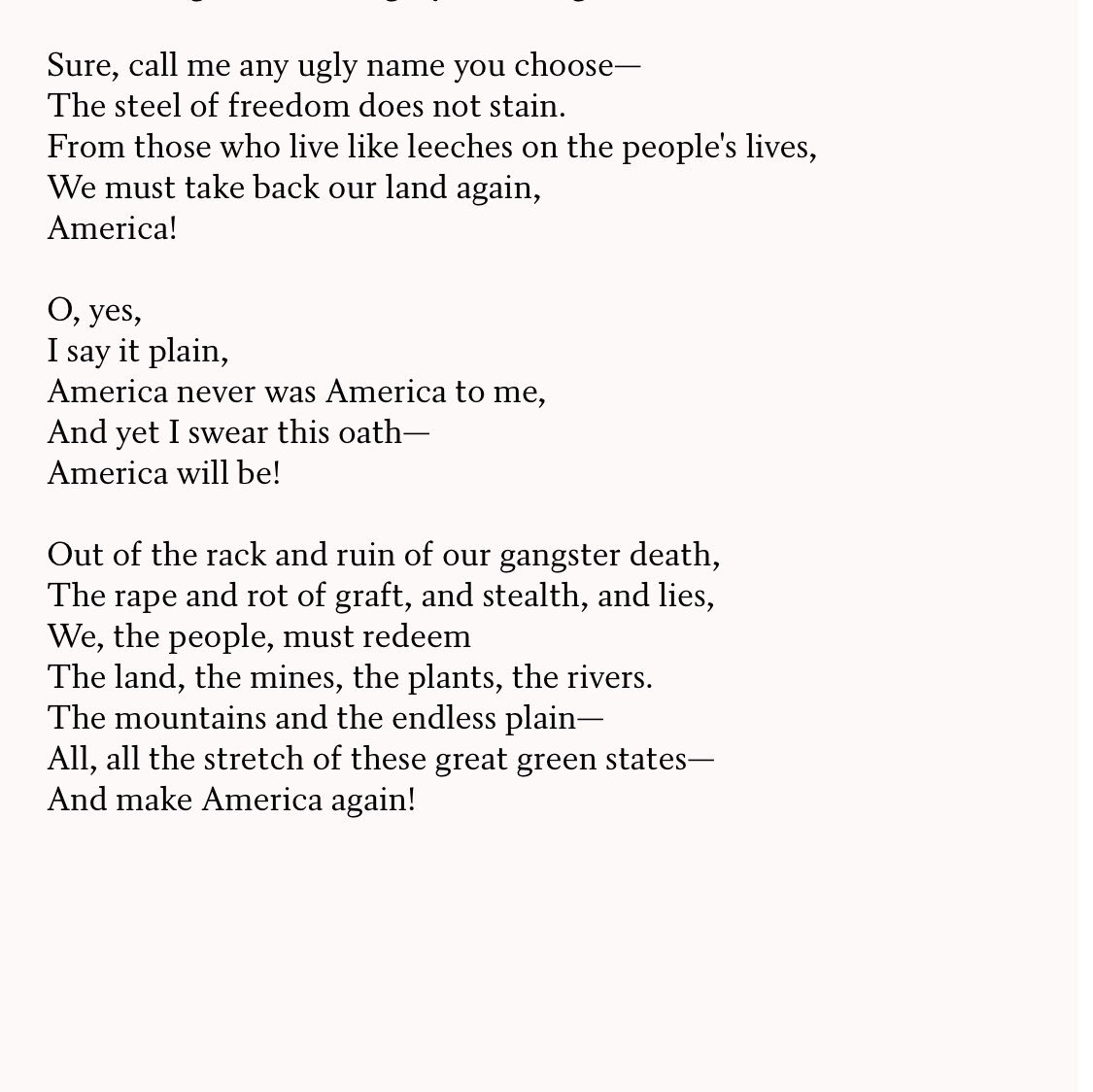 Let America Be America Again

By Langston Hughes

#WorldPoetryDay
