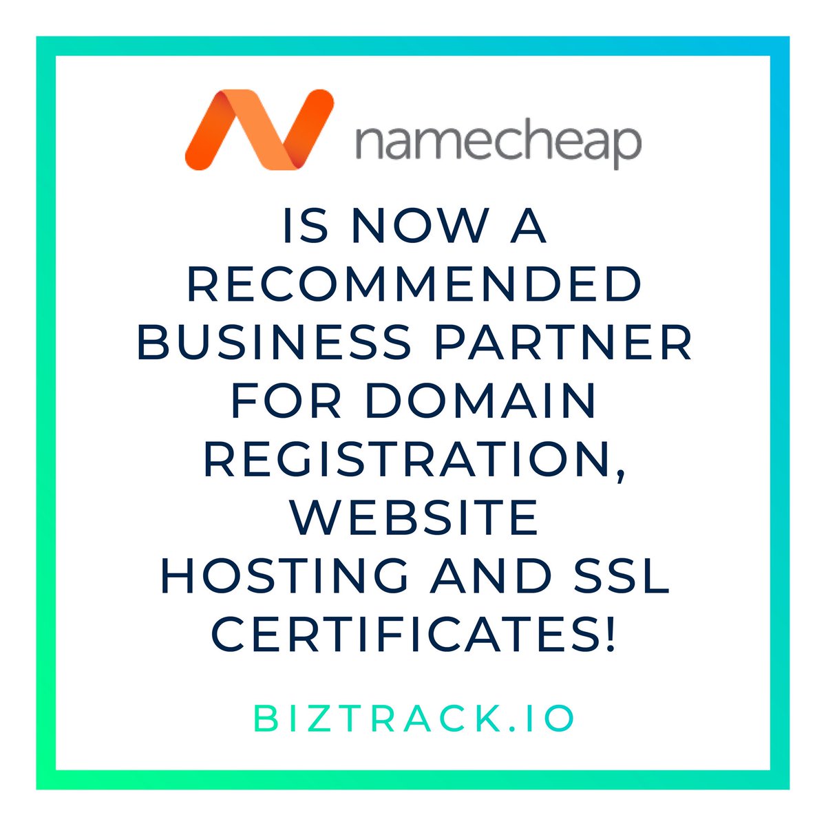 biztrack's tweet photo. We’re excited to announce that @Namecheap is a recommended business provider for #domainregistration, #websitehosting &amp; #sslcertificates! |
#BiztrackDeals #entrepreneurship #entrepreneurlife #startup #startuplife #smallbusiness #smallbiz #smallbizowner #businessowner https://t.co/nWyNUVanJV