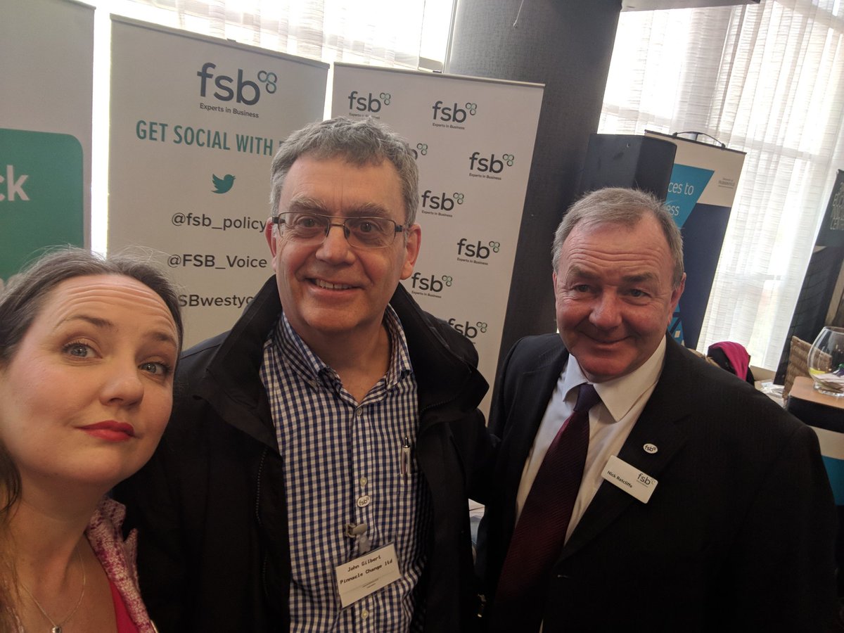 SayersSolutions's tweet photo. Finally I get round to posting our selfie @PinnacleChange with @N_Ratcliffe_fsb ... Anyone would have thought that the #KirkleesConf was a busy day! Thanks for stopping by the #FSBKirklees stand earlier https://t.co/4KbZwjbeR5