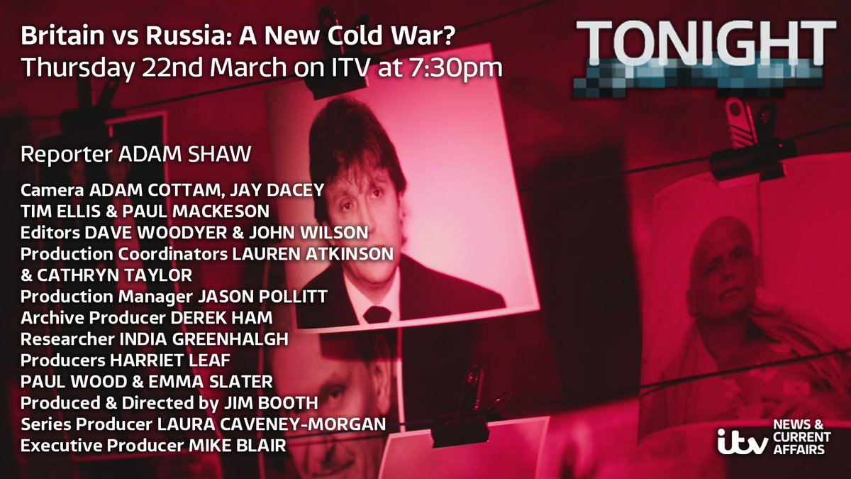 ITVTonight's tweet photo. Coming up this evening

@AdamShawBiz reports on, Russia v Britain: A New Cold War? - on @ITV at 7:30pm

Let us know your thoughts using #ITVTonight https://t.co/0i7XORsA48