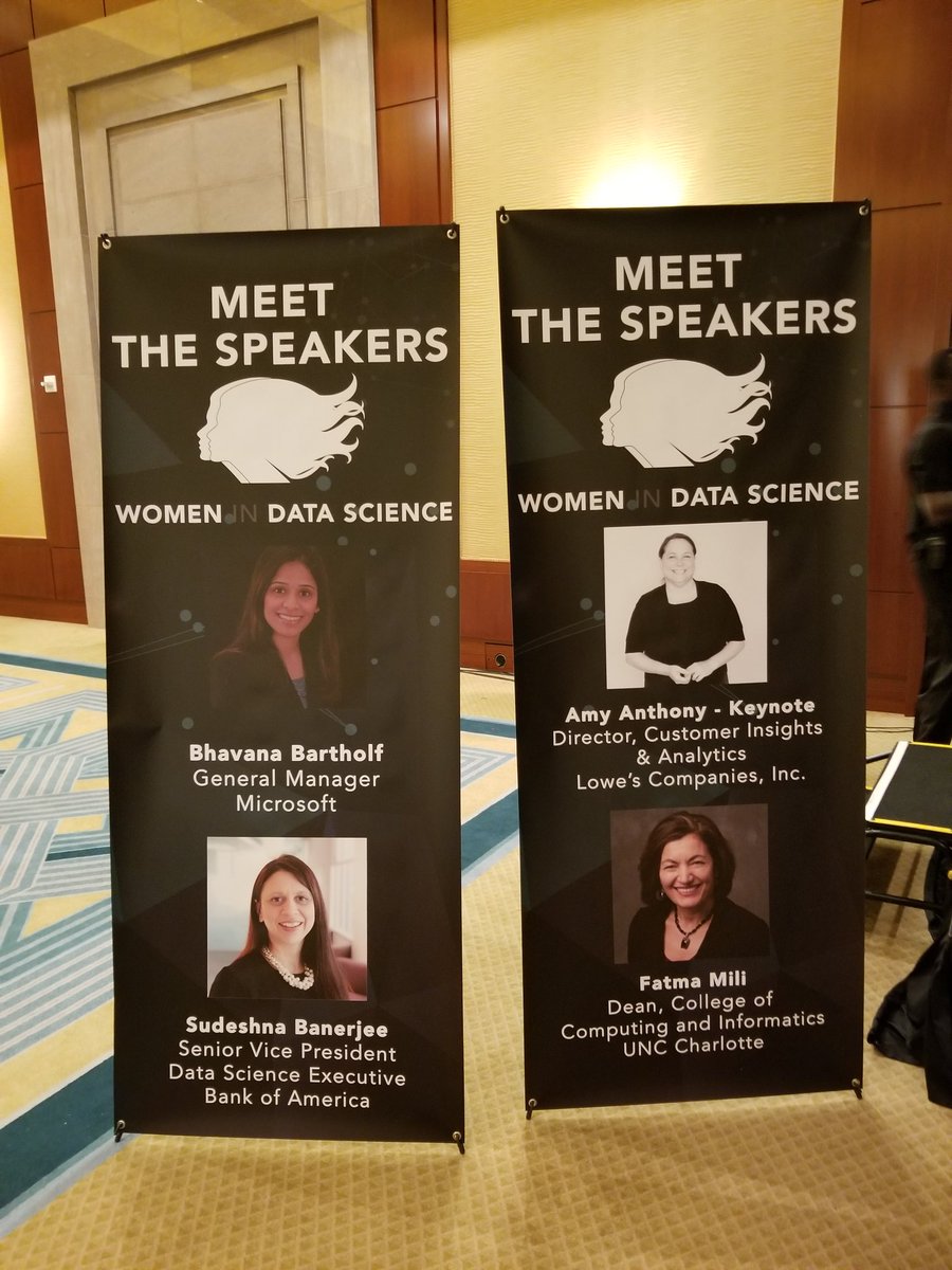 mhadzikadic's tweet photo. Speakers at the Women in Data Science event sponsored by UNC Charlotte, Lowe's, and Stanford University https://t.co/KPl6wHKO7H
