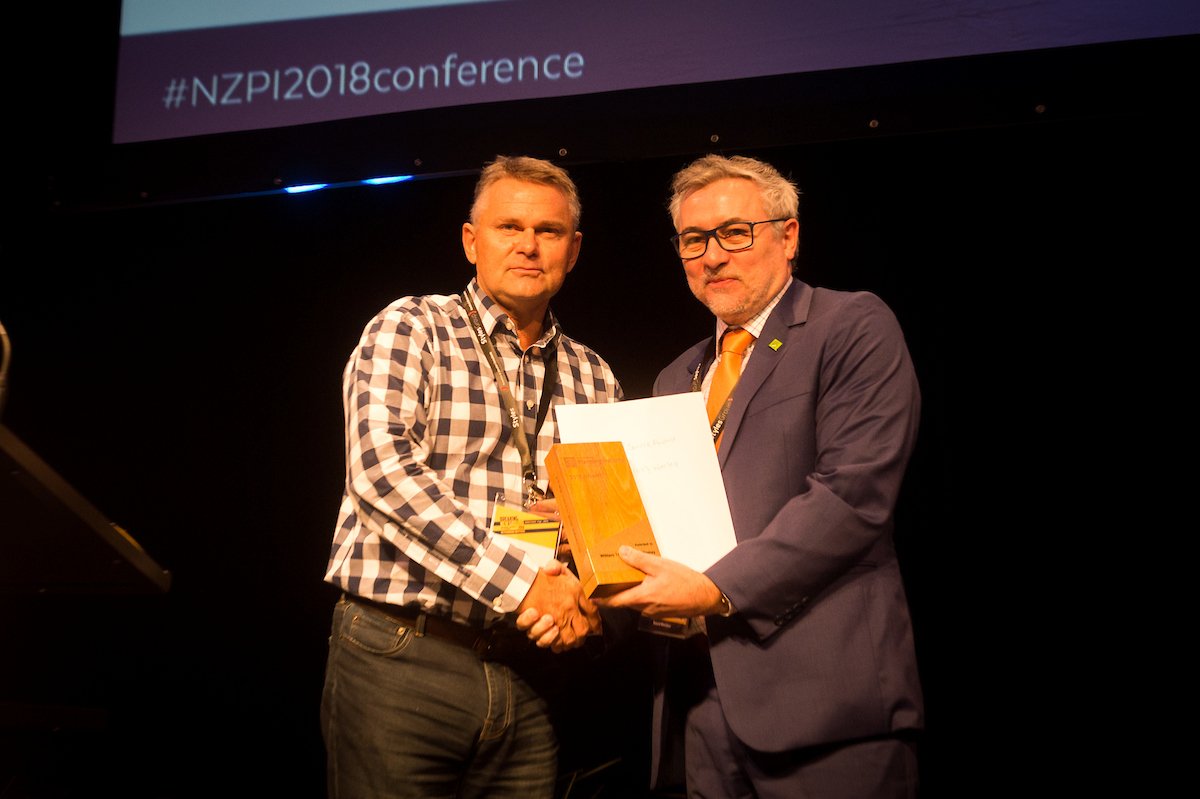 NZPIConference's tweet photo. Congratulations to the recipient of the NZPI Distinguished Service Award, William Thomas (Bill) Wasley!
Congratulations also to Blaise Turnbull, recipent of the Reginald Hammond Scholarship!
#NZPI2018Conference https://t.co/uNkVFQpPuo