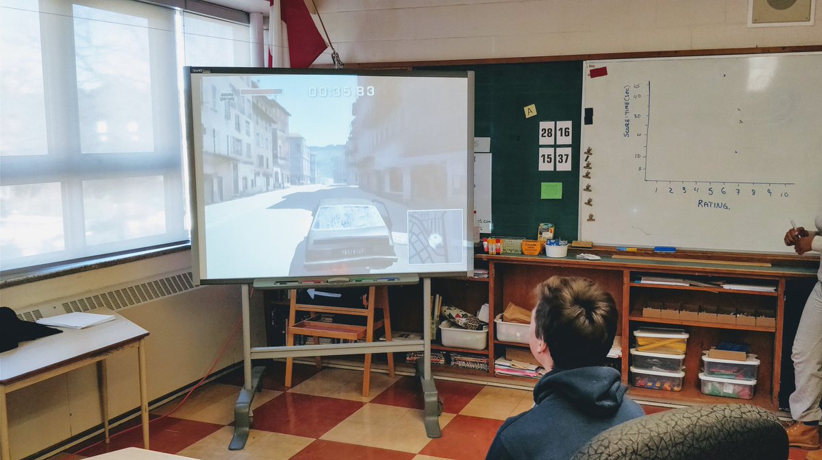 rowmath's tweet image. Was there a correlation between perceived video game skill V score in a random driving game? #iteachmath #scatterplot @Desmos