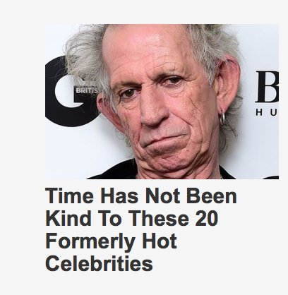 Actually time has been exceedingly kind to Keith Richards, he should've died long ago. It's the drugs<a href="/tag/edinburghfringe"class="tags"><span>#edinburghfringe</span></a>