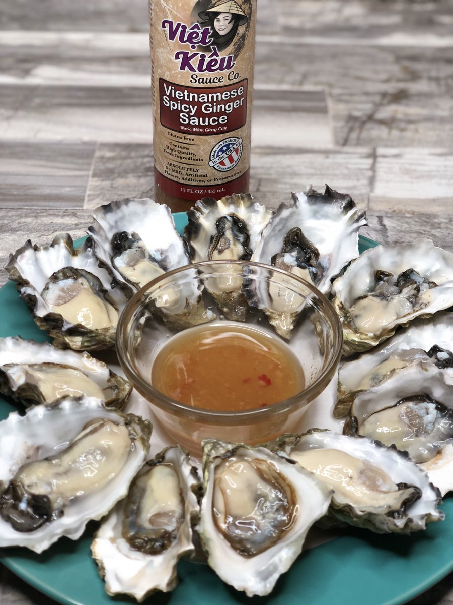 Got oysters? You can enjoy fresh on the half shell oysters with the Viet Kieu Ginger Sauce! Here we have a dozen Fanny Bay oysters. #SoDelicious and #soeasy #vietkieusauce #lovefishsauce #fishsaucelover #lifetastesbetterwithfishsauce #oysters #fannybay #nomnomnom #hungry #yummy