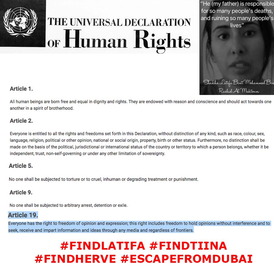 LeoVinciMCDLII's tweet photo. >>  #findtiina #FindLatifa <<
#UnitedNations #HUMANRIGHTS
#Freedom #Expression
#We #right #minds #think #like #say #think #share #ideas #people
#UAE #anonymous #accounts #nfo #about #latifa #tiina #scared #HORROR
#ruler #oppression 
@UN @UNHumanRights https://t.co/ObCWgIbBlQ