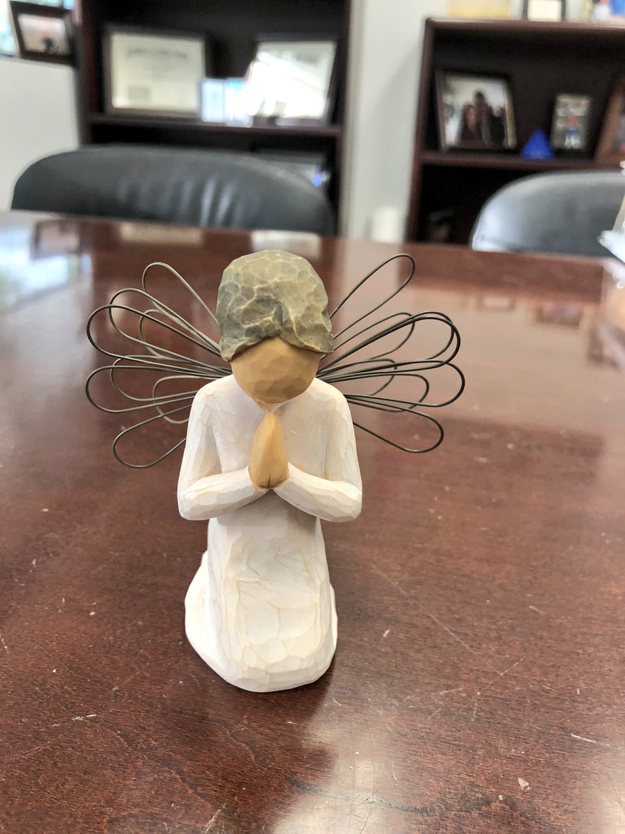 Walking into my office today, this was an incredible surprise by my thoughtful office neighbor @jgmcnallytexas and his wife. They are the most kind couple I know and this prayer angel could not have shown up at a better time. #gratefulforgoodpeople #MadeMyMonth