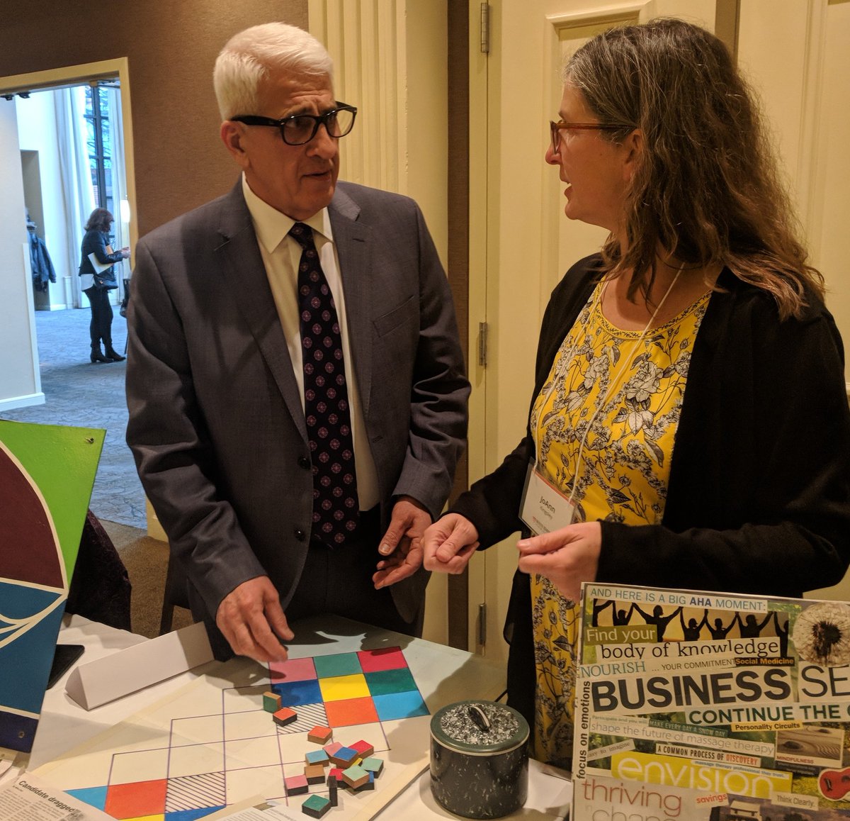 SandraBarkevich's tweet photo. A few of our fabulous @SUNYEmpire faculty and staff sharing their work with #SUNYEmpire Provost @DavidBejou during the Arts, Authors and Posters Reception. https://t.co/nF6dAEwcxu