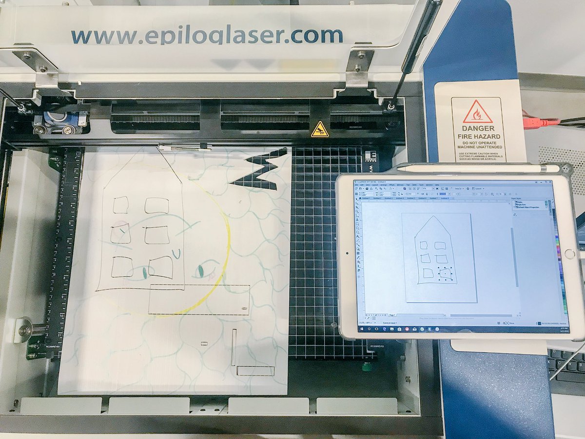 GenesisSTEAM's tweet photo. From an elementary schoolers iPad sketch to laser cut model in less than five minutes!  #steam #stem #education #makerspace #lasercut #school #technology #art #fabrication https://t.co/m3BU4g9EhT