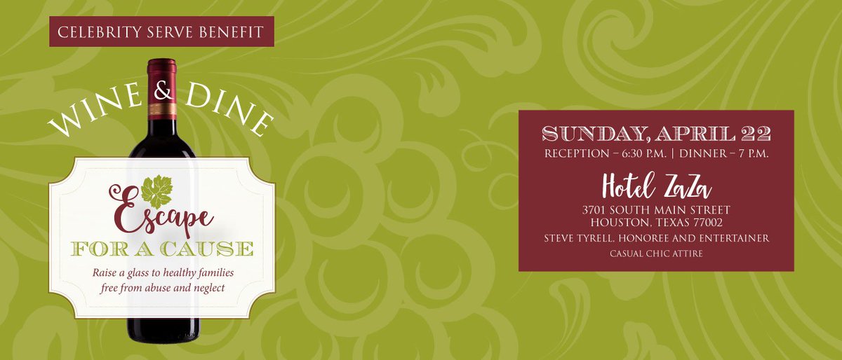 escapefrc's tweet image. Enjoy an evening filled with great food, wine pairings, auctions and entertainment by Grammy Award winner @stevetyrell. Proceeds will benefit the programs and services provided by ESCAPE Family Resource Center to prevent child abuse and neglect. escapefrc.org