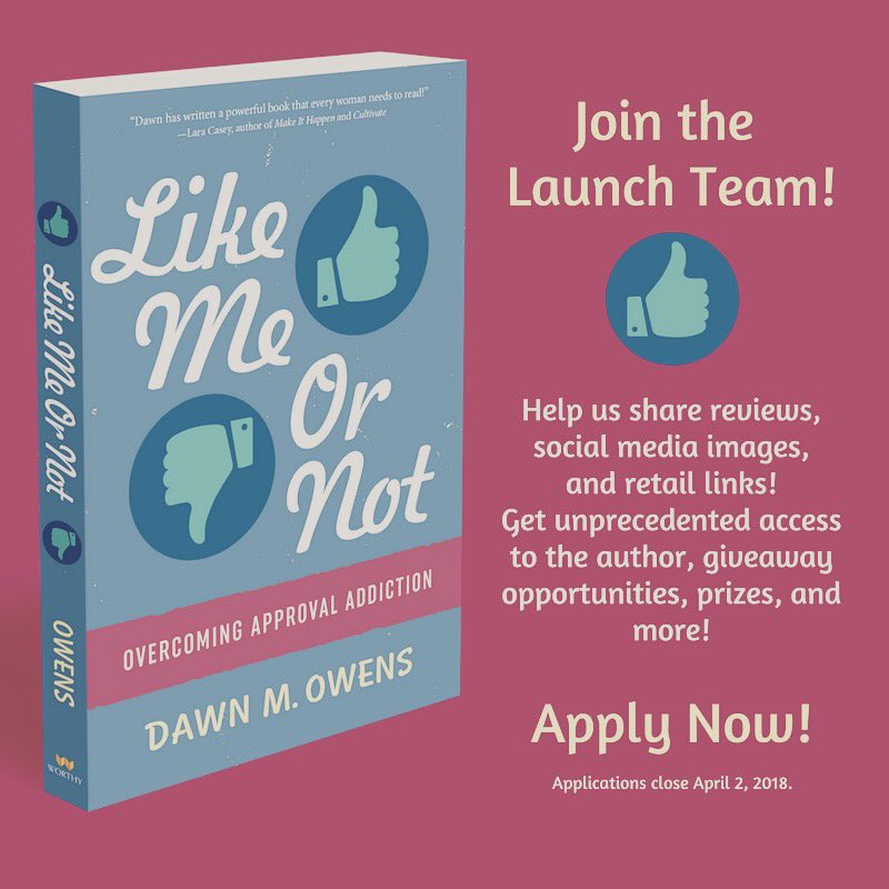 DawnMarieOwens's tweet photo. Join my launch team or not...I’m okay with either. #likemeornot #wednesdaythoughts
https://t.co/fETtGQ8668… https://t.co/UxGPpkIZnL