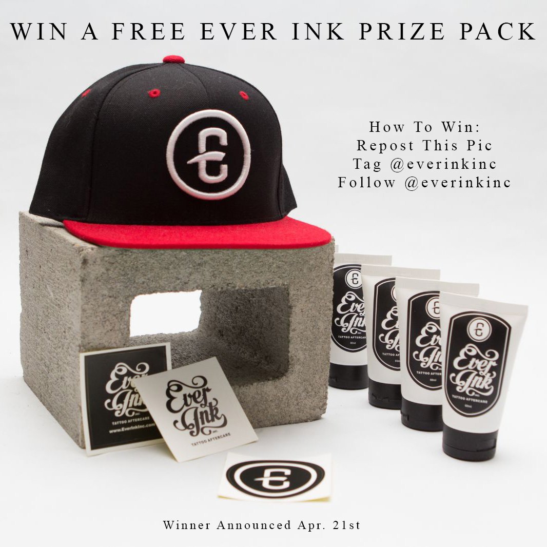 EverInkInc's tweet photo. Enter today to win a Ever Ink Tattoo Aftercare prize pack! 

#everink #win #prizepack #instacontest #contest #winfreestuff #followtowin #tattoocontest #follow #tattooaftercare #wednesday #facebookcontest #sale #tattoo #entertowin #like #repost #picoftheday #post #hashtag #usa #uk https://t.co/BmdEKNUBap