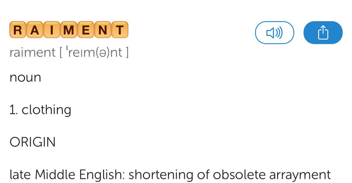 The best word I’ve seen today is 'raiment'. Can you play a better one? # words2.zynga.my/2g4kXZn