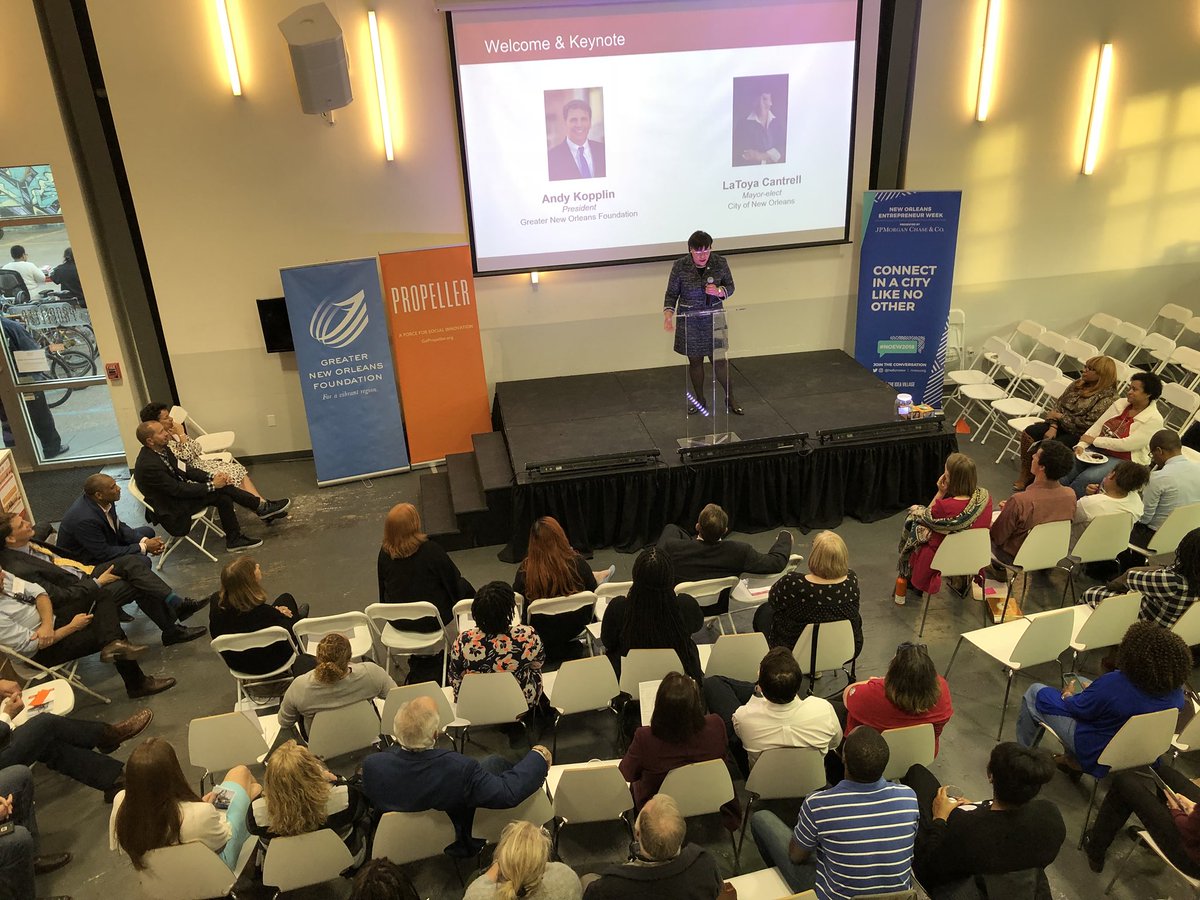 GoPropeller's tweet photo. “We have come a long way when it comes to embracing that we have to live with water” - @LaToyaForNOLA at the Water Challenge presented by @GNOFoundation #NOEW2018 @helloNOEW https://t.co/R7lKosqBAT