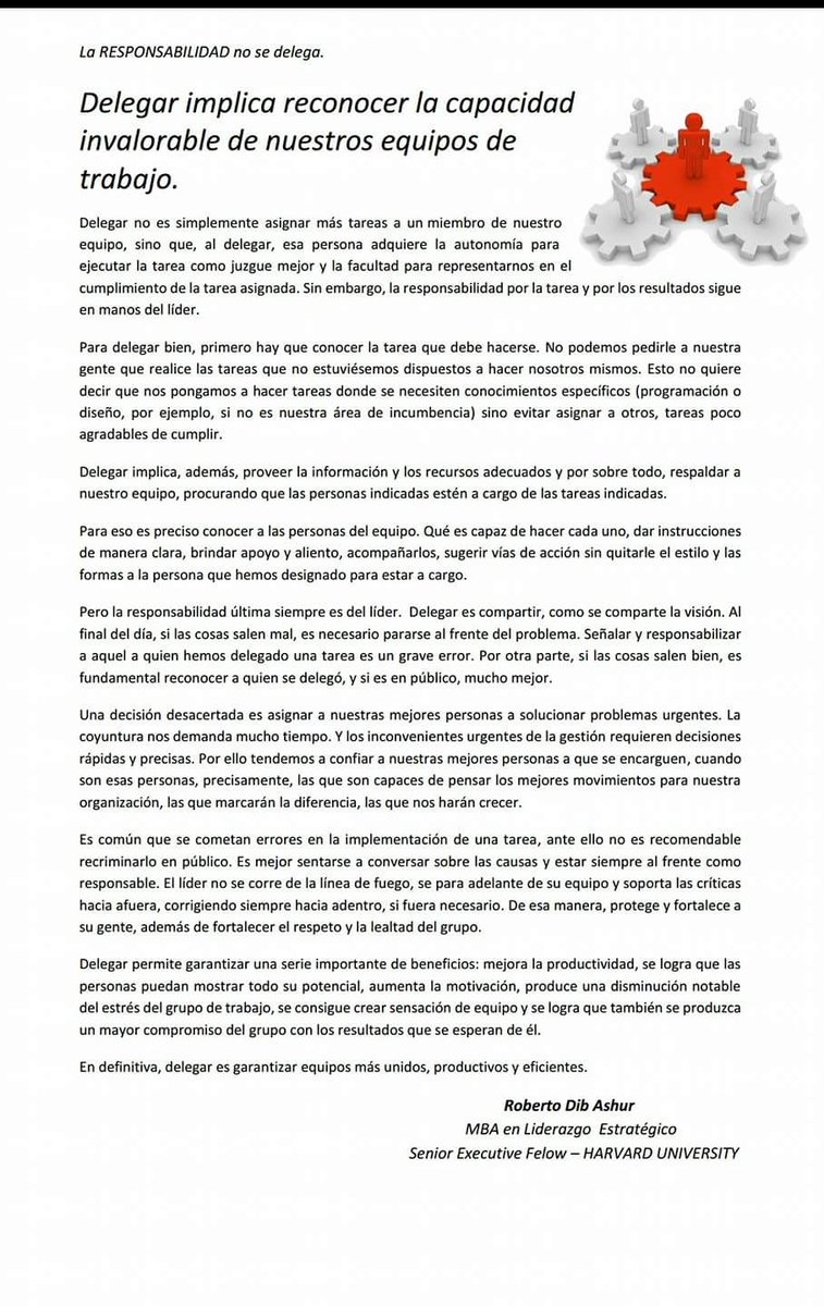 rdibashur's tweet photo. LA RESPONSABILIDAD NO SE DELEGA https://t.co/k1BzcyCLQm