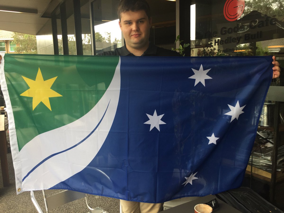 JohnBlaxland1's tweet photo. Brad Saines’s new Australian flag design. What a cracker, with gum leaf to boot! @ausflag https://t.co/21UI8Mh5PB