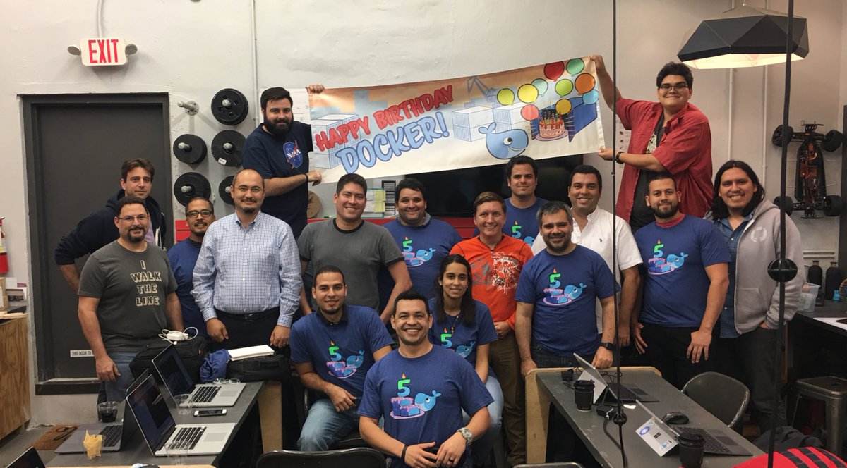 mariocruz's tweet photo. Great turnout for @Docker   #dockerbday #5 thx @MoonlighterMIA for hosting. #miamtech #dockerMiami https://t.co/tZjSifNBRQ