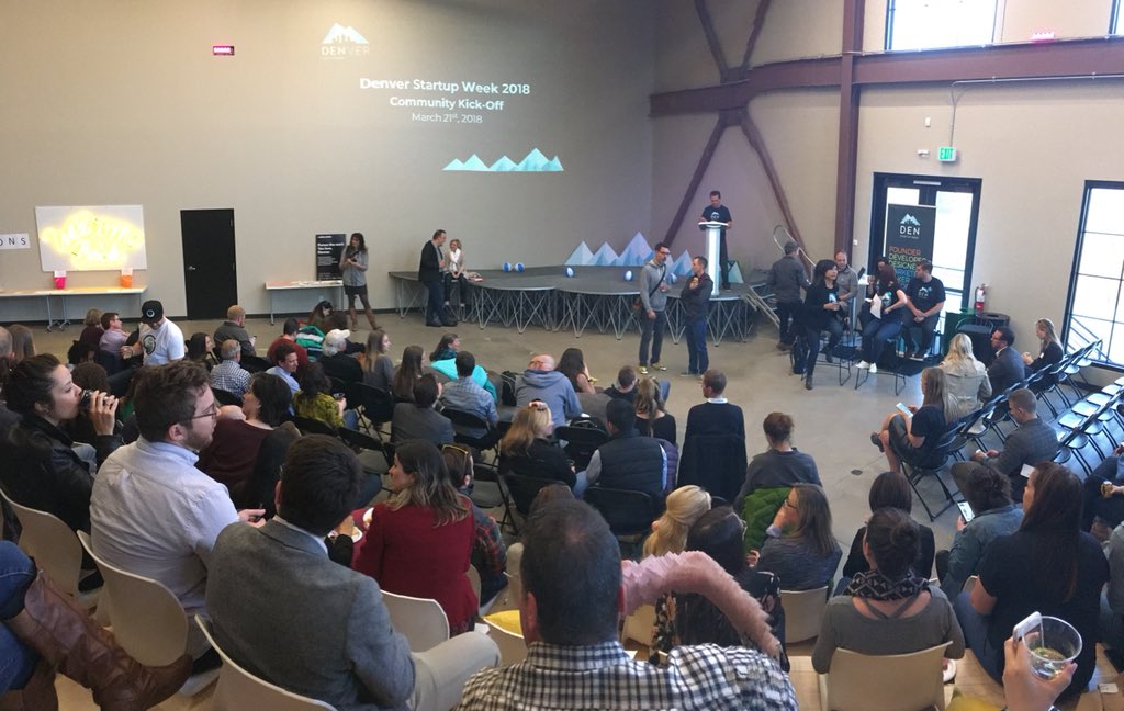 matthew_holden's tweet photo. After an awesome Rockie Venture conference its time for Denver Startup Week Kick-Off. such amazing #Denver energy!
@rockiesventure #2018ACS @DENStartupWeek #startups #Entrepreneurship https://t.co/dQJBkdMzOy