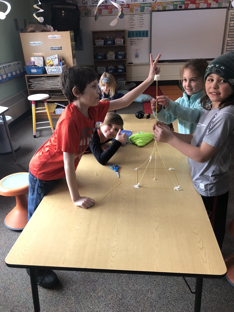 hdreule's tweet photo. Spaghetti Noodle Tower challenge! So much fun! #DLschools #reulesroom #STEM https://t.co/dFPUNx7qr5