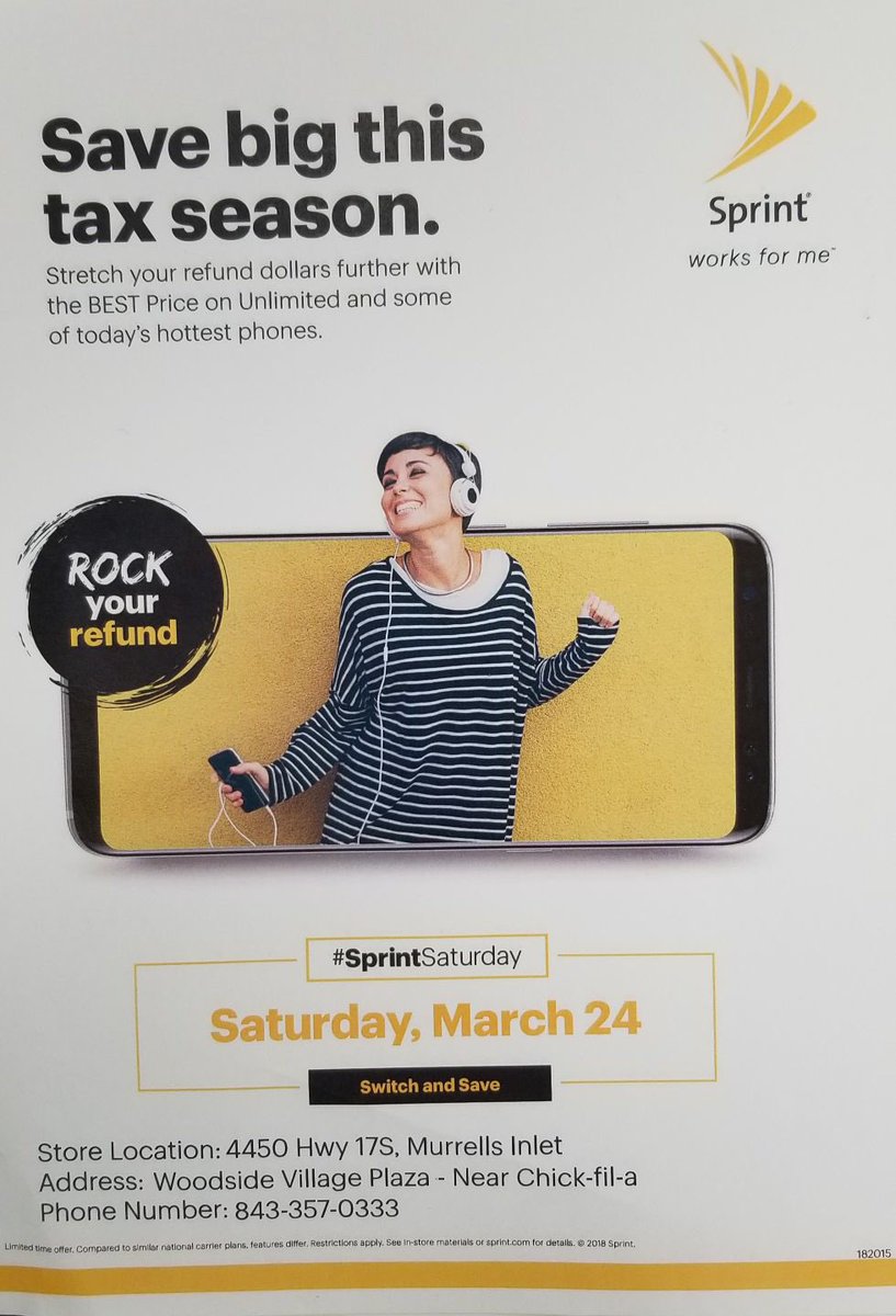 Her #murrellsinlet #myrtlebeach #surfside #Georgetown come to #sprint on Saturday the 24! It’s #sprintsaturday #Wehavethesolutions #wehavewhatyouwant #iphones #lg #samsung #SamsungGalaxyS9 #iphonex #smallbiz #urber #marykay #avon address on picture! We love what we do #passion