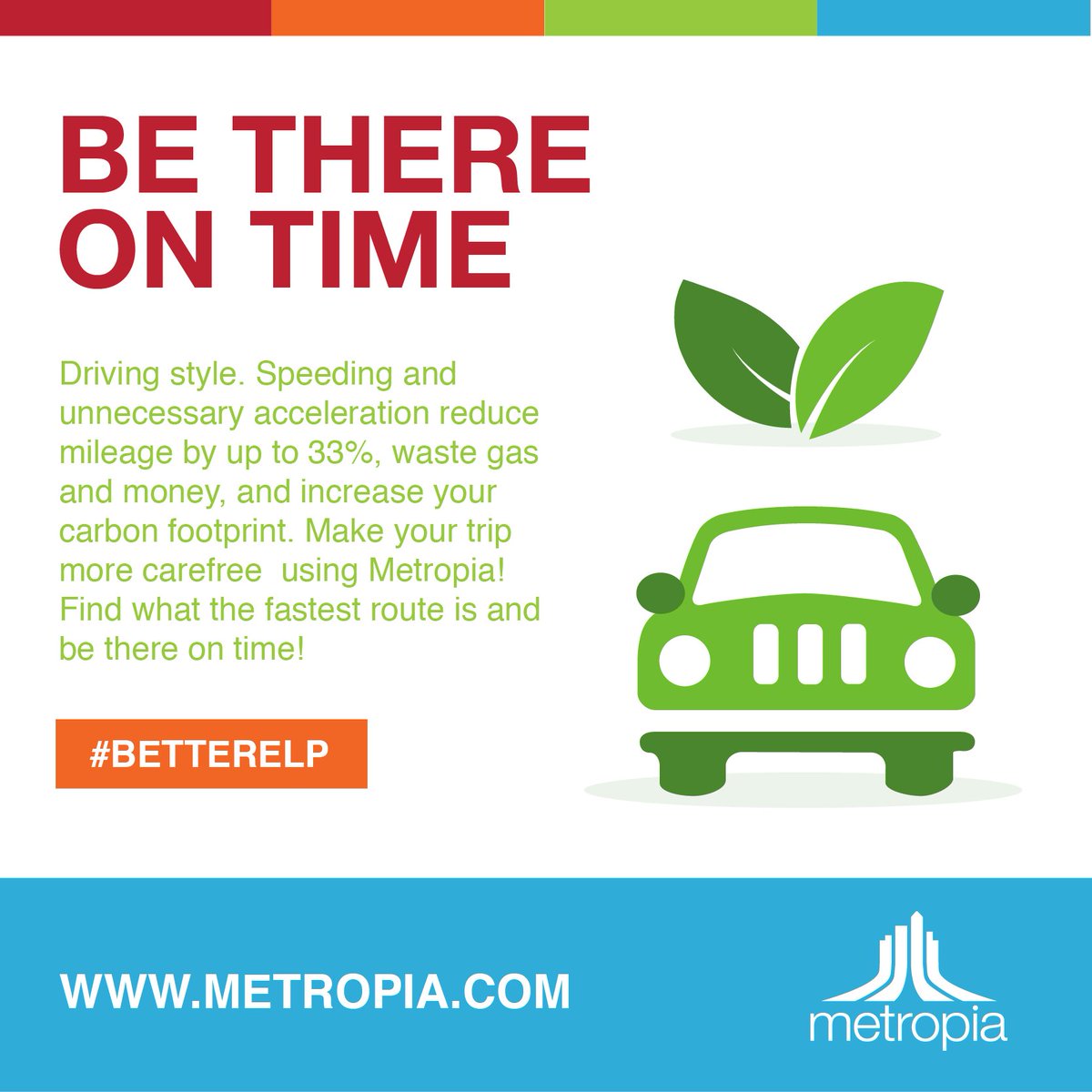Rest easy tonight knowing you can plan your morning commute using Metropia and arrive on time! ⏰ #betterELP