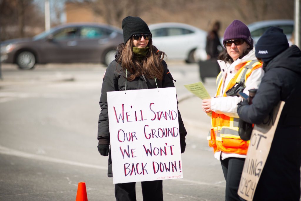 AJBraden's tweet image. My wife’s strike sign was on point today. #WeAreCarleton #BetterTogether #CarletonStrike #RIPTomPetty