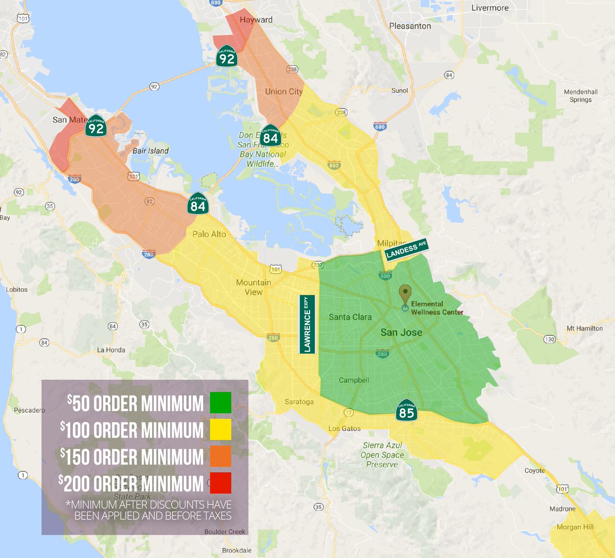 Need #green, but don't want to leave the comfort of your home? No worries, EWC has you covered! We offer delivery up to 30 miles outsides of #SanJose -- no #delivery fee, simply meet our minimum order requirement! 

EWC Delivery: elementalwellnesscenter.com/delivery