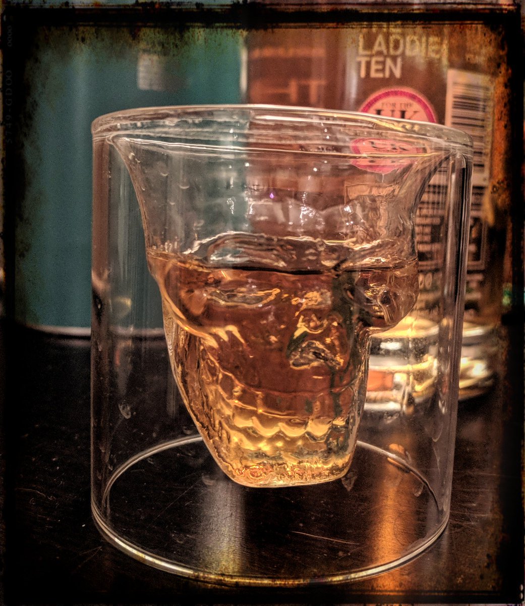 hotSahs's tweet photo. My very appropriate glassware choice after speaking at the conference today about cheerful things like guns and bleeding and dying. #TCERC https://t.co/knMt1jWviQ