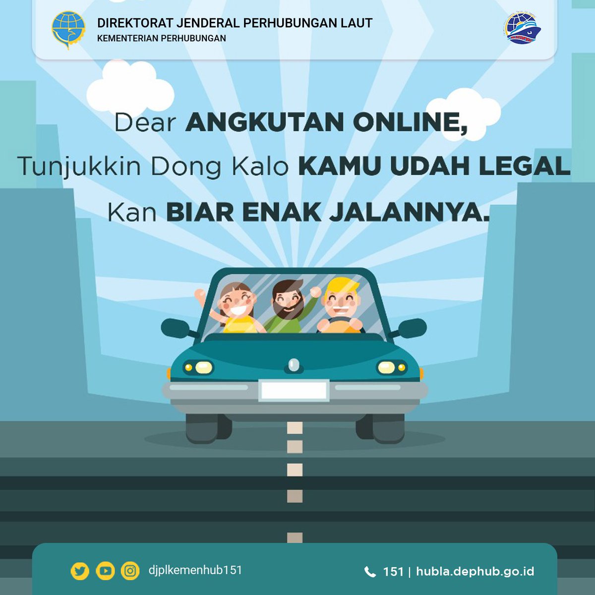 djplkemenhub151's tweet photo. Dear ANGKUTAN ONLINE, Tunjukkin Dong Kalo KAMU UDAH LEGAL Kan BIAR ENAK JALANNYA.
#PM108 @ditjen_hubdat @kemenhub151 https://t.co/lpxOrWj3hx