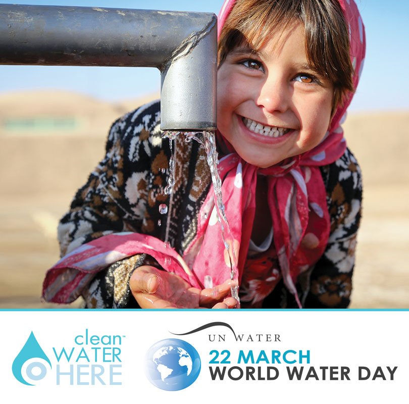 CleanWaterHere's tweet photo. Today is @UN_Water #WorldWaterDay. Join the #CleanWaterHere2018 global campaign to help kids get safe drinking water in the US and Abroad by lending your social voice https://t.co/l7WuaL9vhb. Elevate the awareness for @CleanWaterHere around the world! https://t.co/OWUgLesssn