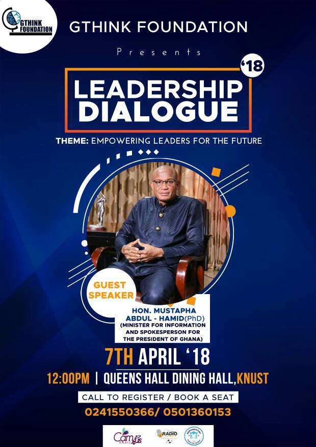 hon_godfred's tweet photo. LEADERSHIP DIALOGUE
#Poverty is #NOT lack of #MONEY but it is lack of #INFORMATION 

Therefore the #Minister of information is #coming to #KNUST to #show us the rightful way to the #TOP ..
#LDialogue18 #GetItLIVE #Minister #primehypez  #getiton #sevethedate https://t.co/BFditwBfAp