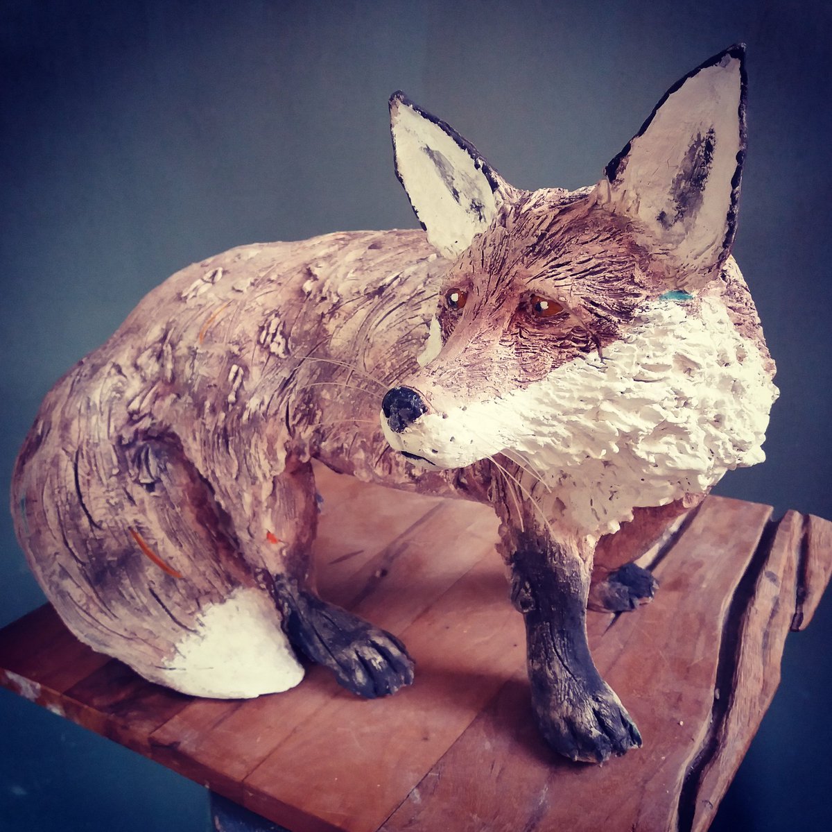 EarthTwisted's tweet photo. This Handsome lad is in need of a name! So far ive Fernando, Rufus and Tod the #Fox This is one of my favourite #animals to #sculpt and Im sure between running #workshops I will be making many more throughout the year. #britishwildlife #yorkshireartist #clayartist #funwithclay https://t.co/Vt8uHrcrTN