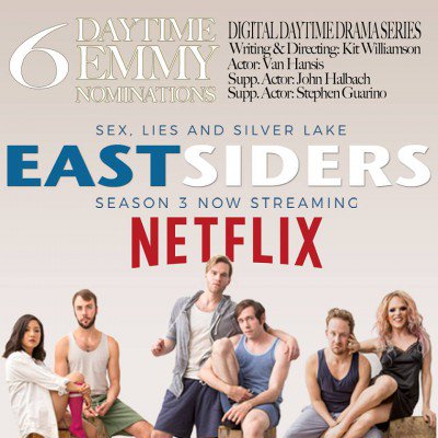 greghernandez's tweet photo. “Eastsiders” earns Emmy nods for Digital Drama Series, Van Hansis, Kit Williamson, John Halbach and Stephen Guarino https://t.co/GAXDlpCoLH @EastSidersTV @VanHansis1 @kitwilliamson @Johnhalbach @DaytimeEmmys https://t.co/8Z6BCrJ0RM