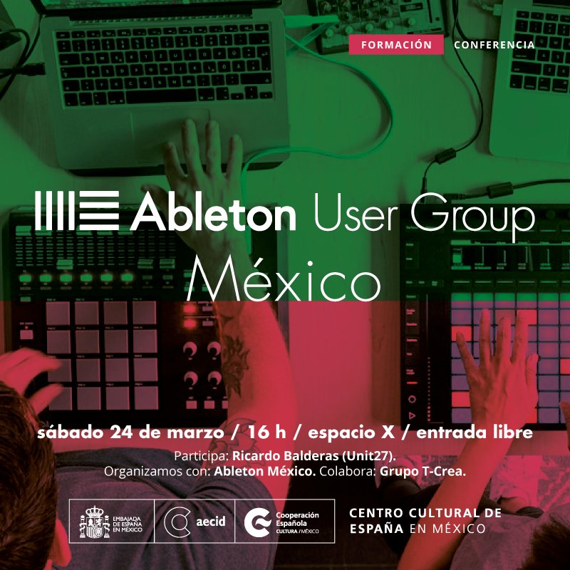 ccemx's tweet photo. ¿Estás interesado en los softwares de producción musical? En este evento integraremos a los usuarios de la comunidad Ableton en nuestro país, compartiremos ideas y resolveremos tus dudas acerca de este tema. @AbletonMexico #EntradaLibre
https://t.co/GC2sfOIeKc https://t.co/LgF40zAmuk