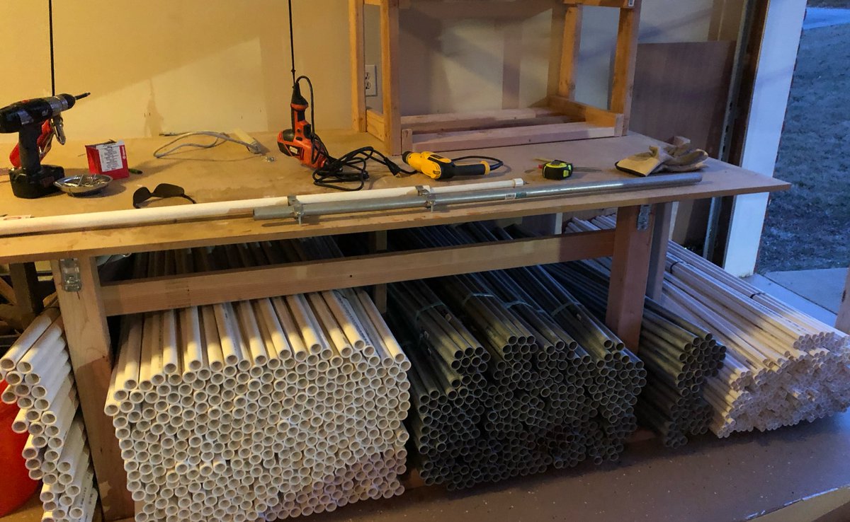 In the process of turning this pile of pipe into RiceCheckers. Let me know if you need one. #irrigation #Sustainability