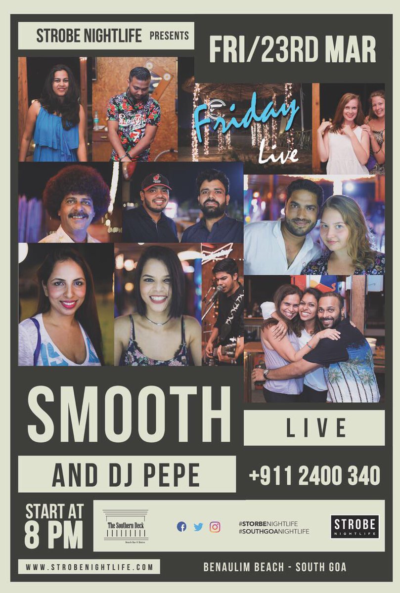 strobenightlife's tweet photo. #FridayLive ft. Smooth, the band that keeps you grooving this weekend. Come by for some top weekend vibes at your favorite #BeachBar. . https://t.co/t4HNBzc4Ej