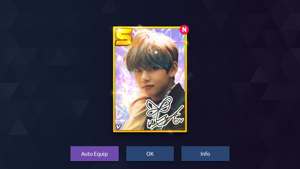 ronjohngon's tweet image. After 1,303 times of playing this game, I finally received a V S Card 😂😍😆 #SuperstarBTS #StressReliever #QuickBreak