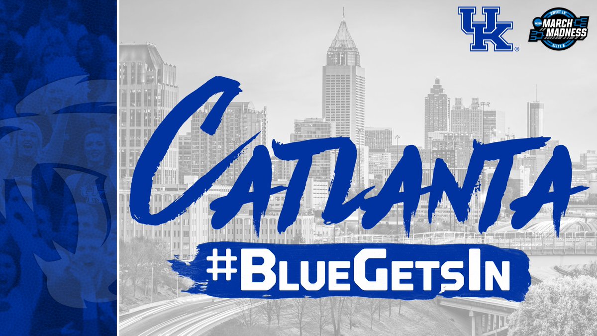 KentuckyMBB's tweet photo. It's going to be a special day in #Catlanta. 🔵⚪️

#Sweet16 #MarchMadness 

https://t.co/o6vejTKRwR https://t.co/dstNp8gXNw