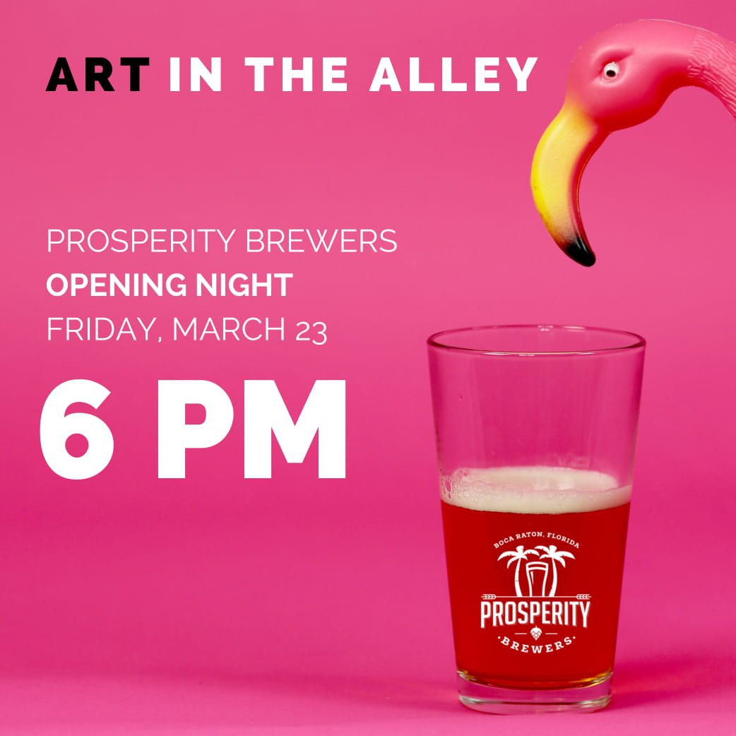 flockthenfly's tweet photo. THIS FRIDAY swing by The Flamingo House to this month's Pop-Up #ArtintheAlley and @ProsperityBrew 's Opening Night!🍺
Why limit happy to just one hour?
#beer #bocaraton #flockthenfly #art #artist #CraftBeer https://t.co/2nYqQqowY3 https://t.co/JzhmG46K1P