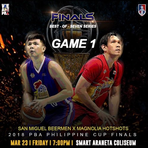 pbaconnect's tweet photo. FINALS Game 1 FRIDAY at Smart Araneta Coliseum:
7:00PM @TheSMBeermen vs @M_Hotshots

"Pagdating ng finals, ready ako, walang sakit sakit, basta maglalaro ako..." 
- Sangalang

"...Ito na siguro yung time na makabawi ako." 
- Fajardo

#SMBvsMagnoliaFinalsDynastyorDestiny
#WeArePBA https://t.co/CaPx5oQ2ew