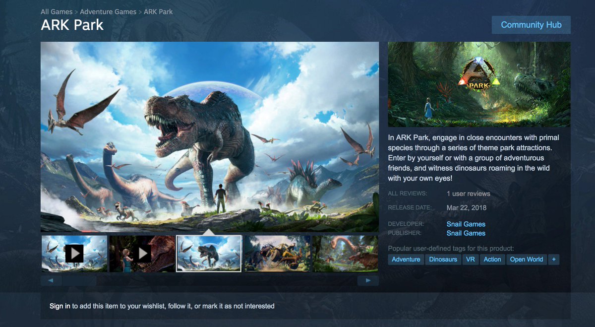 Ark Park Ark Park Is Now Available To Purchase On Steam T Co T193nuuvxg