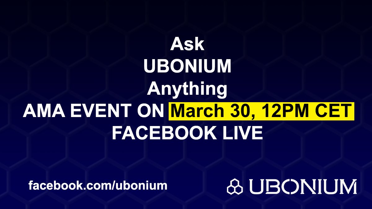 ubonium's tweet image. #Ubonium #UboniumICO be the first to hear an important announcement on 30th March 2018 Live on facebook from our CEO and Founder. A very important achievement for #Ubonium that can spur more interest in #Ubocoin #TokenSale Hurry! Participate now. facebook.com/ubonium