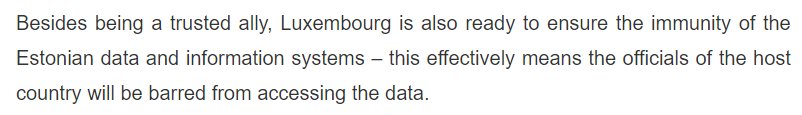 spyblog's tweet image. Despite the hype about &quot;making the UK the safest place in the world to live and work online&quot; i.e. @cabinetofficeuk #DigitalStrategy gov.uk/government/pub… the snoopy UK Government is *not* considered trustworthy enough to host the Estonian #DataEmbassy which goes to Luxembourg