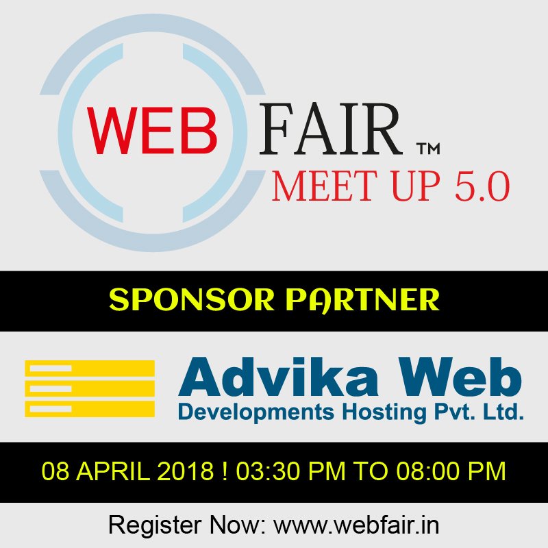 webfairindia's tweet image. Special Thanks to #Advikaweb become our Sponsor Partner for #WebFair Meetup 5.0