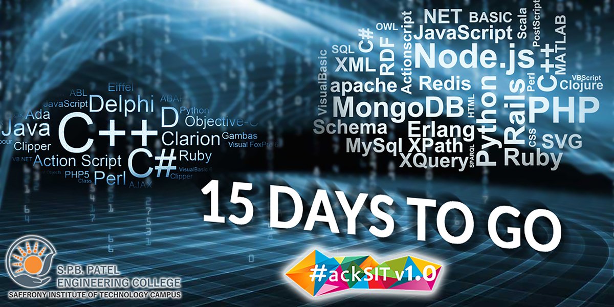 sithack's tweet photo. 15 Days to go...Work smart PEOPLE 
#HackSIT #v1.0 #saffronyhackathon https://t.co/M95vFMTA5u